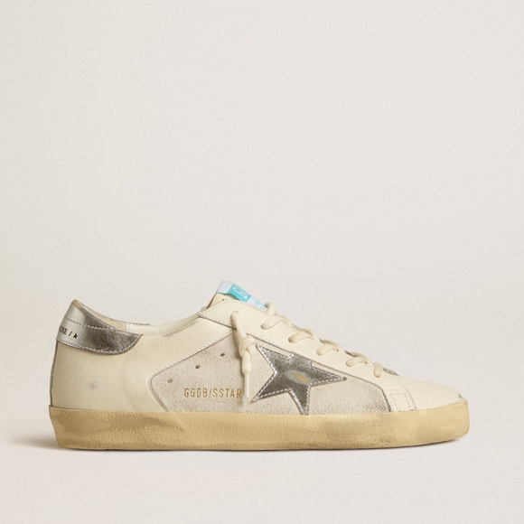Golden Goose Off-White and Metallic Sneakers - Picture 1 of 8